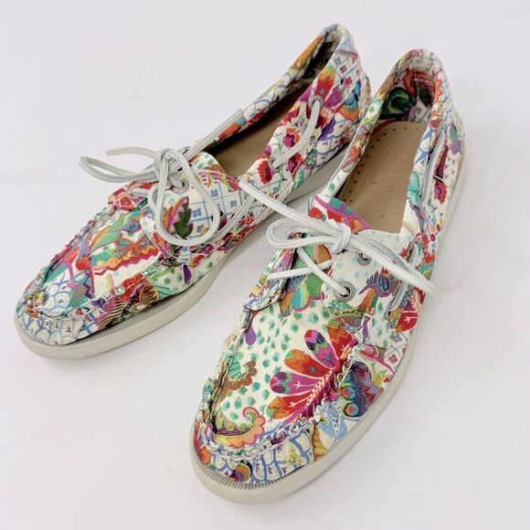 Sebago Colorful Canvas Dockside Deck Shoes in Grand Bazaar Print - Picture 5 of 15